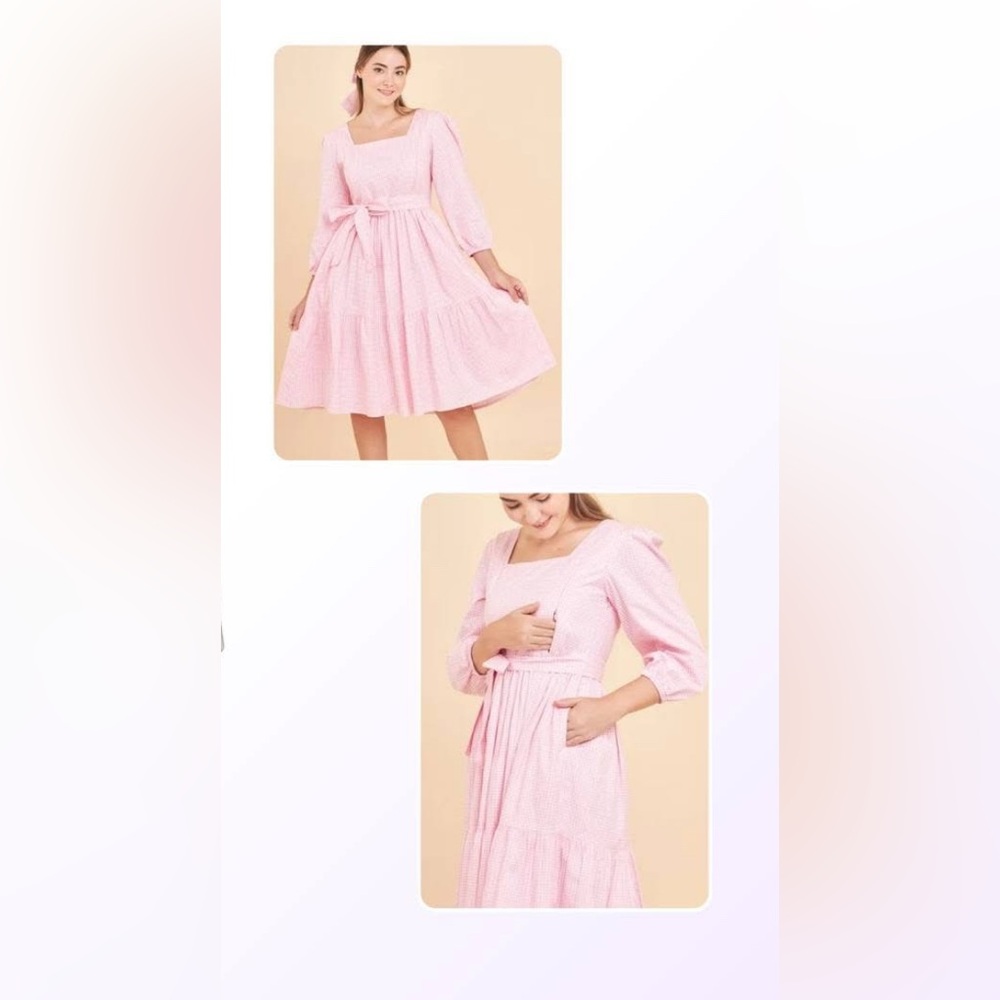 Momebrand Muay Midi Dress in Pink Gingham Size XXL
